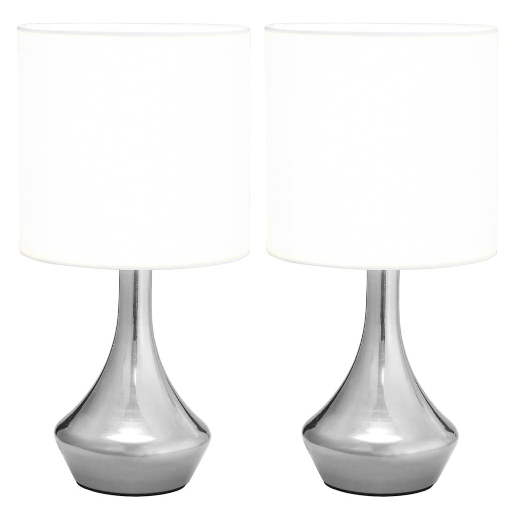 VidaXL lampes de table 2 pcs avec bouton tactile E14 blanc