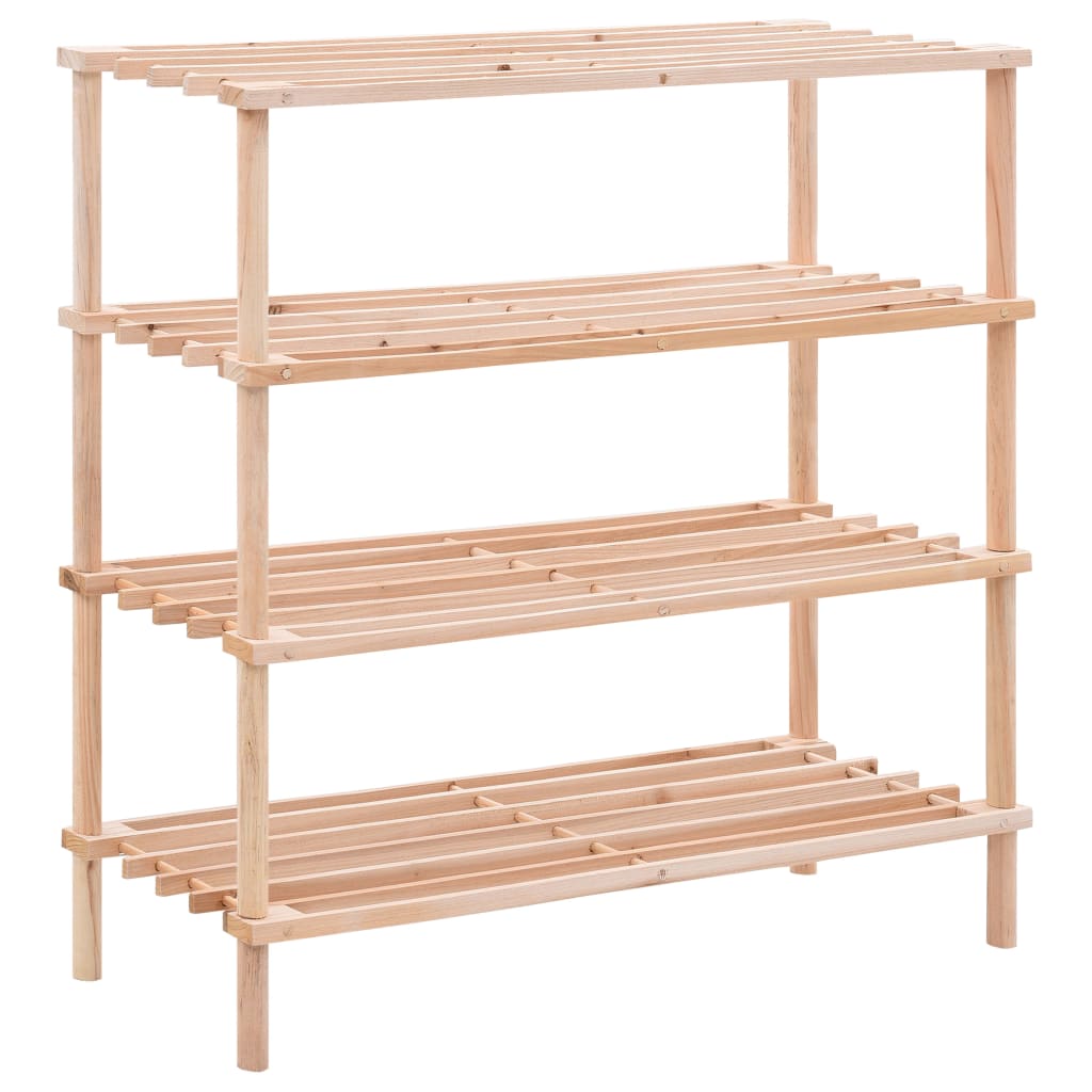 Vidaxl shoe rack 4-tier solid pine wood