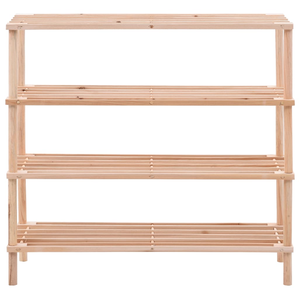 Vidaxl shoe rack 4-tier solid pine wood