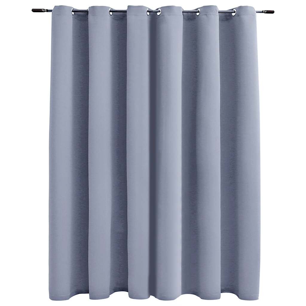 Vidaxl blackout curtain with metal rings 290x245 cm gray