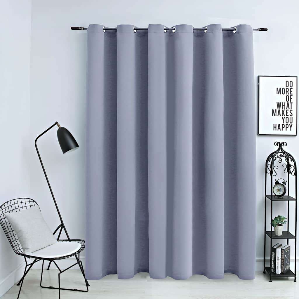 Vidaxl blackout curtain with metal rings 290x245 cm gray