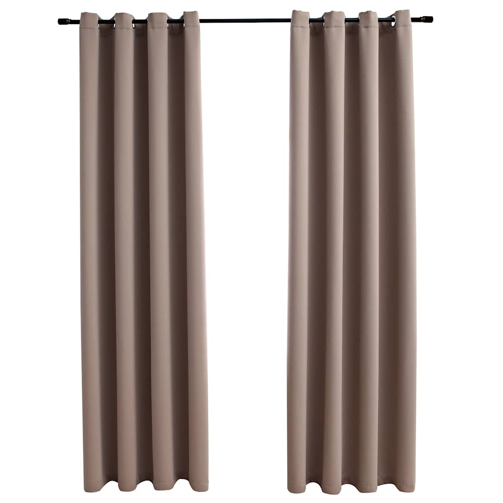 Vidaxl blackout curtain with metal rings 2 pcs 140x175 cm taupe