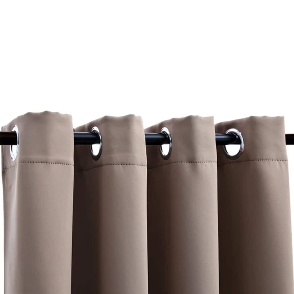 Vidaxl blackout curtain with metal rings 2 pcs 140x245 cm taupe