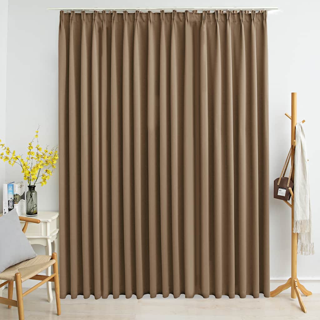 Vidaxl blackout curtain with hooks 290x245 cm taupe