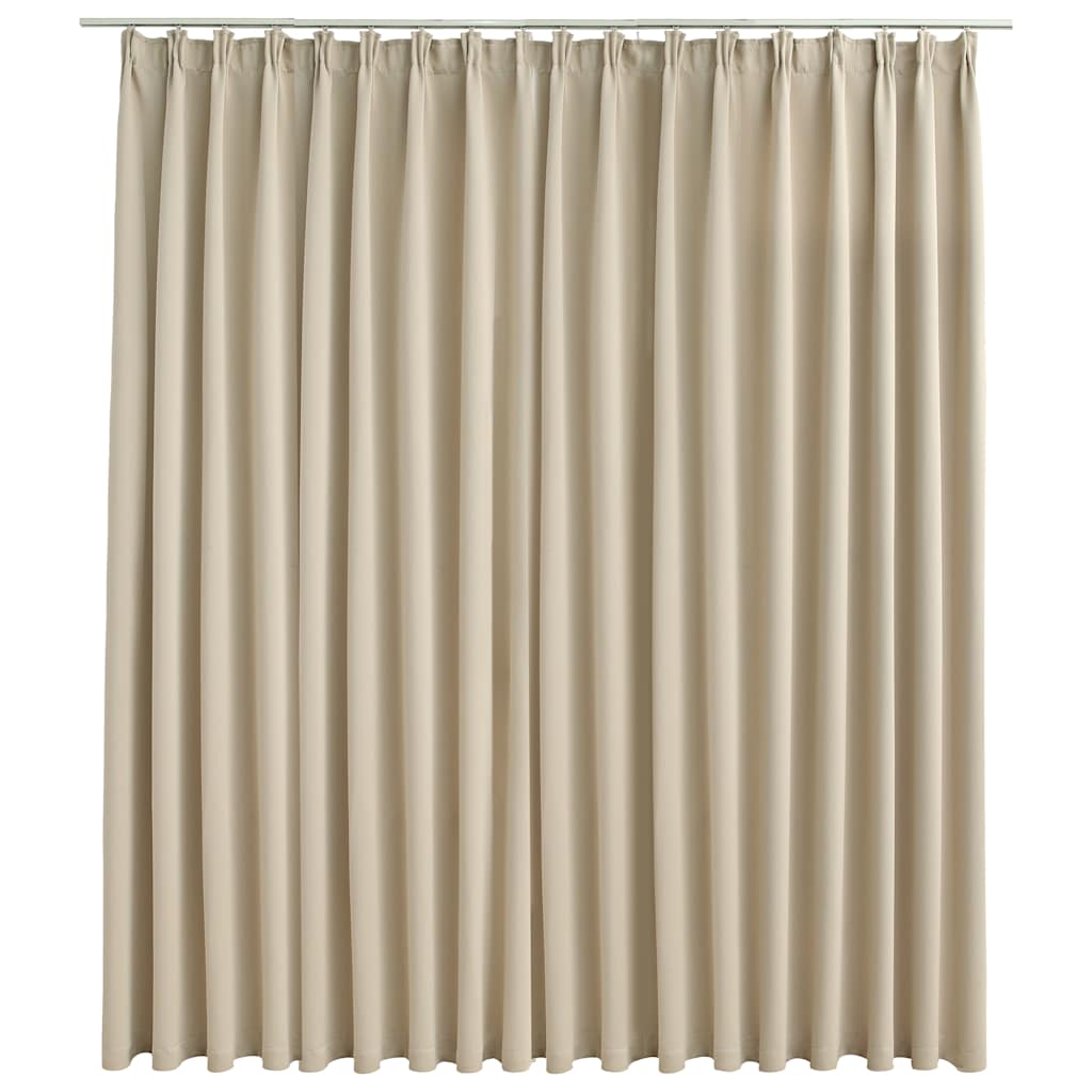 Vidaxl blackout curtain with hooks 290x245 cm beige