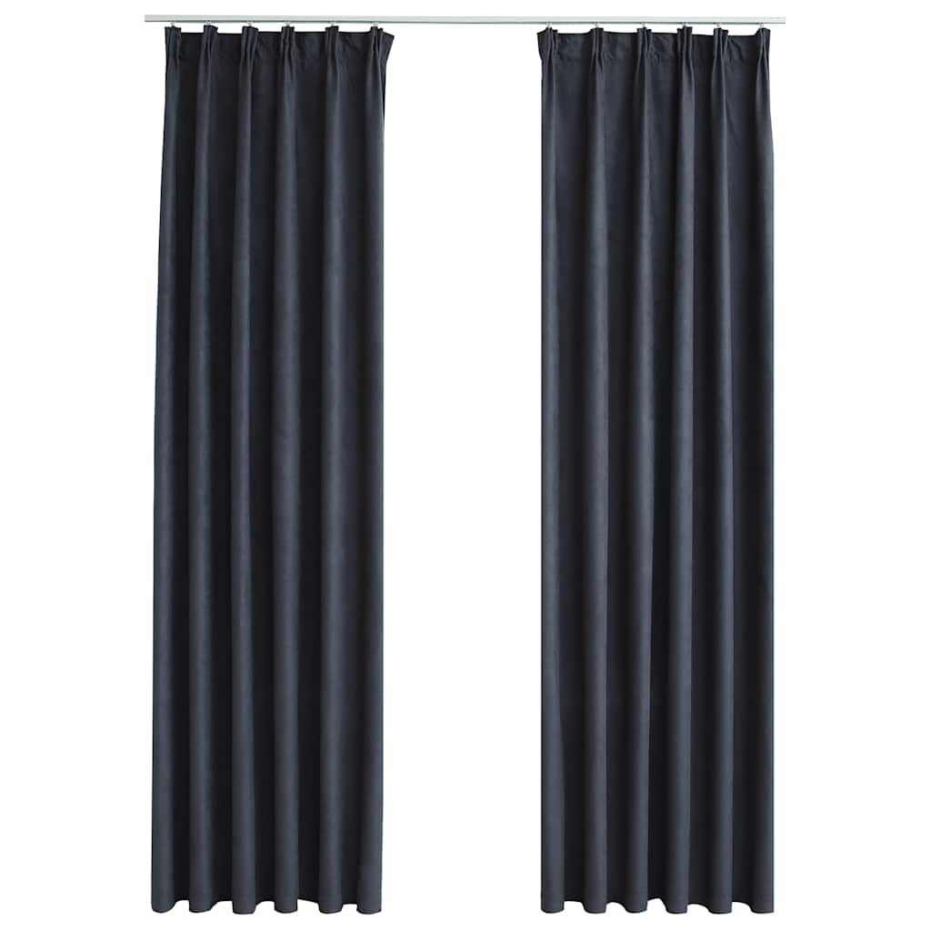 Vidaxl blackout curtains with hooks 2 pcs 140x245 cm anthracite