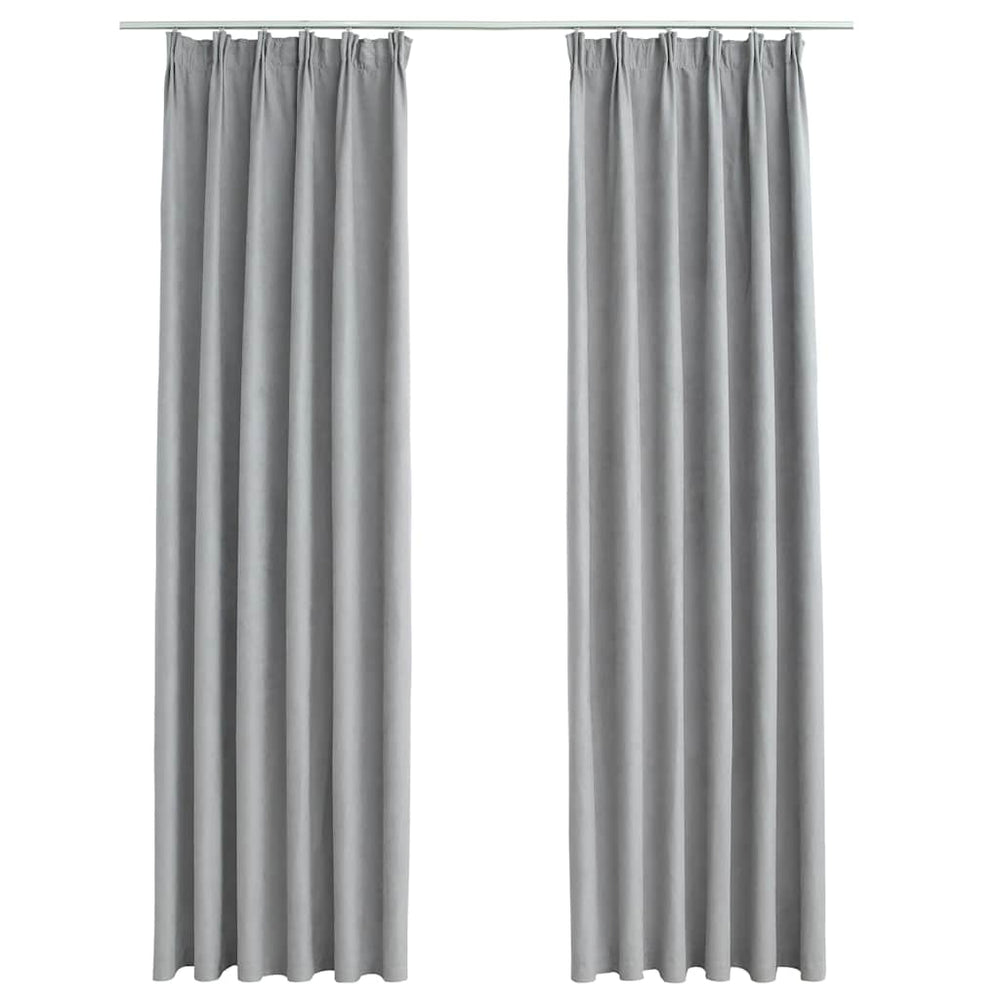 Vidaxl rideaux occlusion avec crochets 2 ST 140x175 cm gris