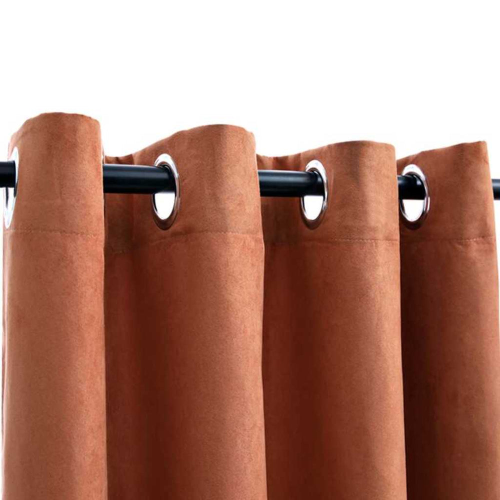 Vidaxl curtains blackout with rings 2 pcs 140x245 cm rust color