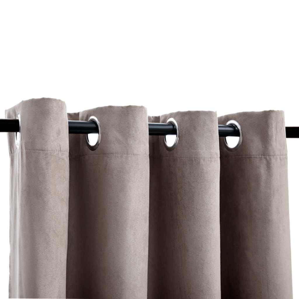 Vidaxl gordijn verduisterend met metalen ringen 2 st 140x245 cm taupe