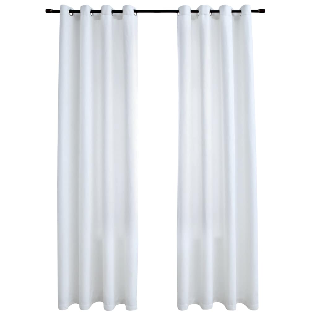 Vidaxl curtains blackout with rings 2 pcs 140x175 cm off-white