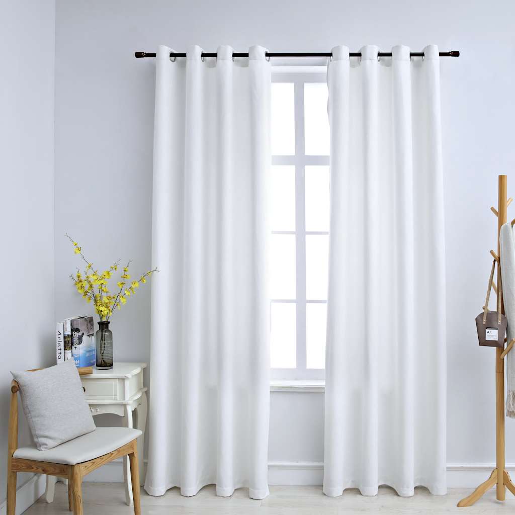 Vidaxl curtains blackout with rings 2 pcs 140x175 cm off-white