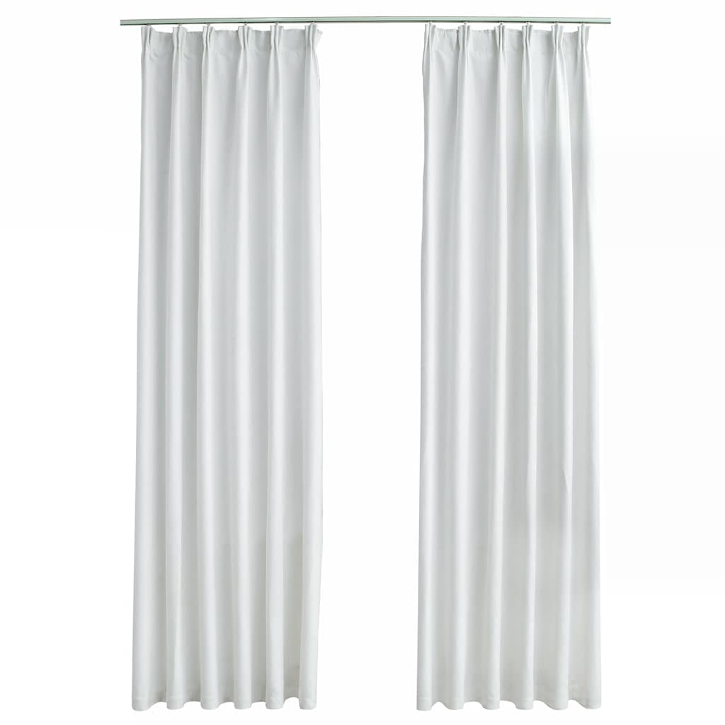 Vidaxl curtains blackout with hooks 2 pcs 140x225 cm off-white