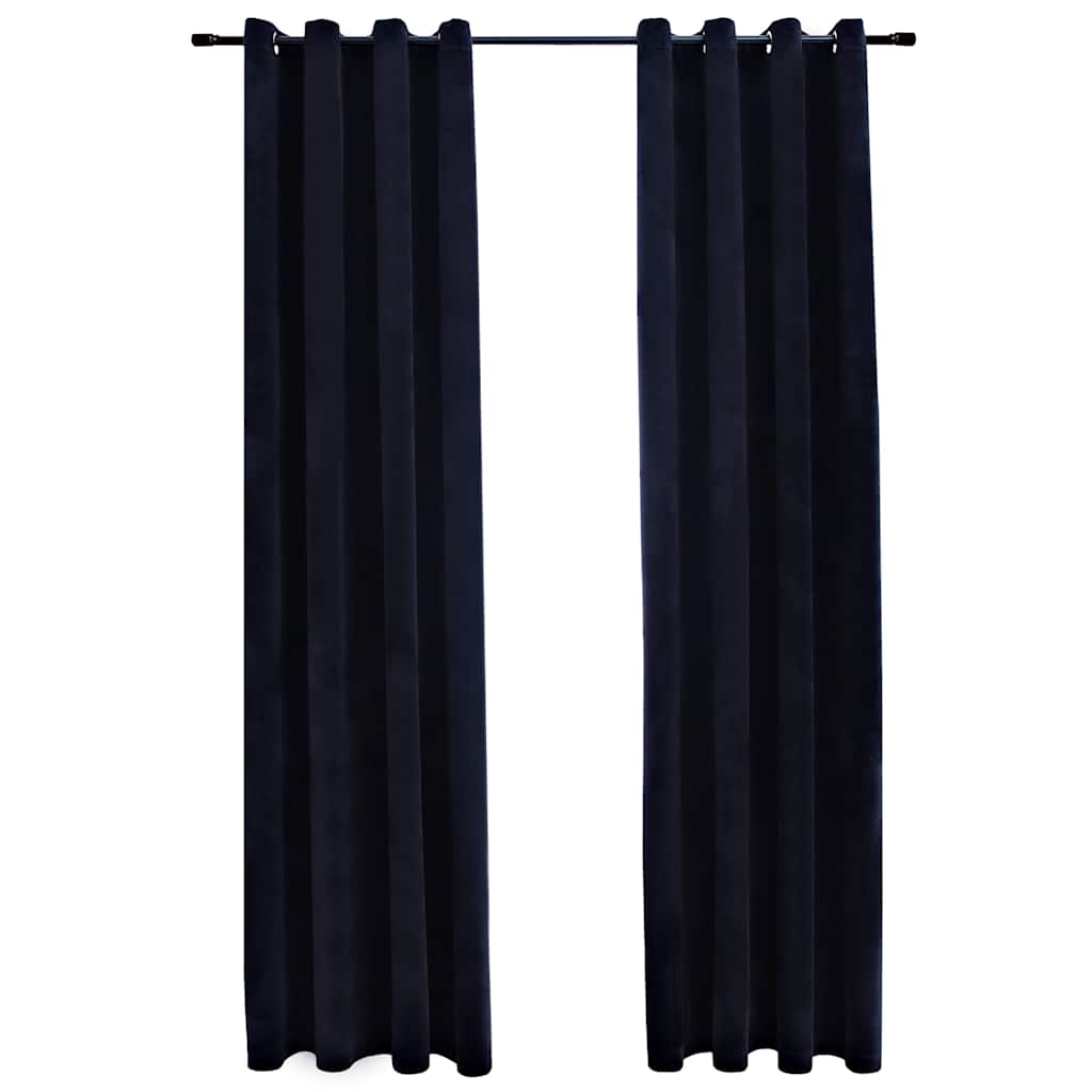 Vidaxl curtain blackout with rings 2 pcs 140x175 cm velvet black