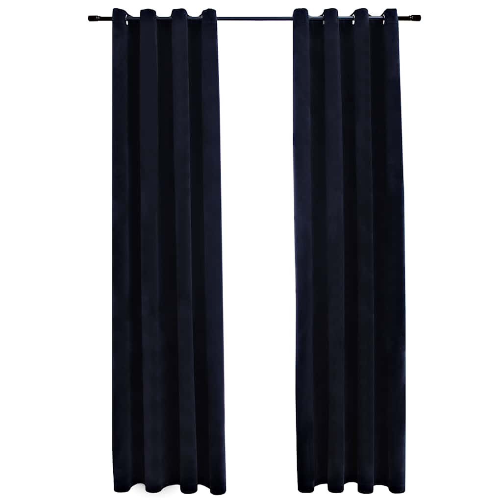 Vidaxl curtain blackout with rings 2 pcs 140x225 cm velvet black