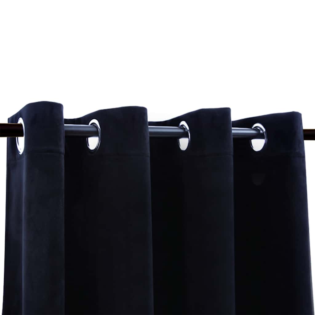 Vidaxl curtain blackout with rings 2 pcs 140x225 cm velvet black