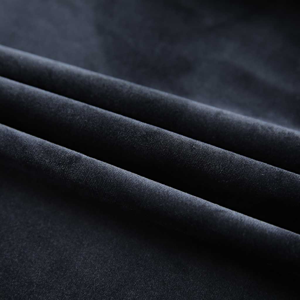 Vidaxl curtains blackout 2 pcs with hooks 140x225 cm velvet black