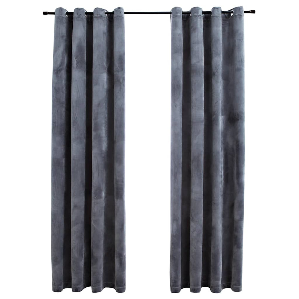 Vidaxl curtain blackout with rings 2 pcs 140x245 cm velvet black