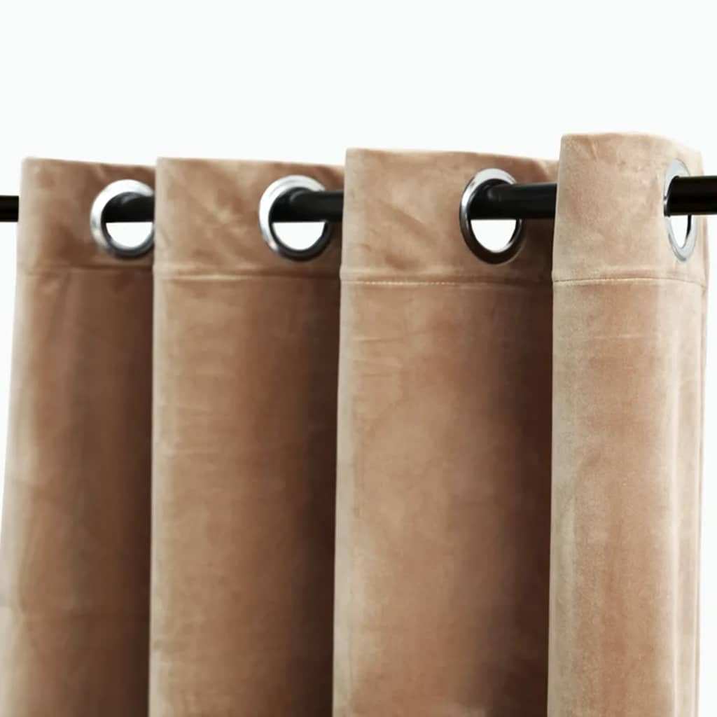 Vidaxl curtain blackout with rings 2 pcs 140x225 cm velvet beige