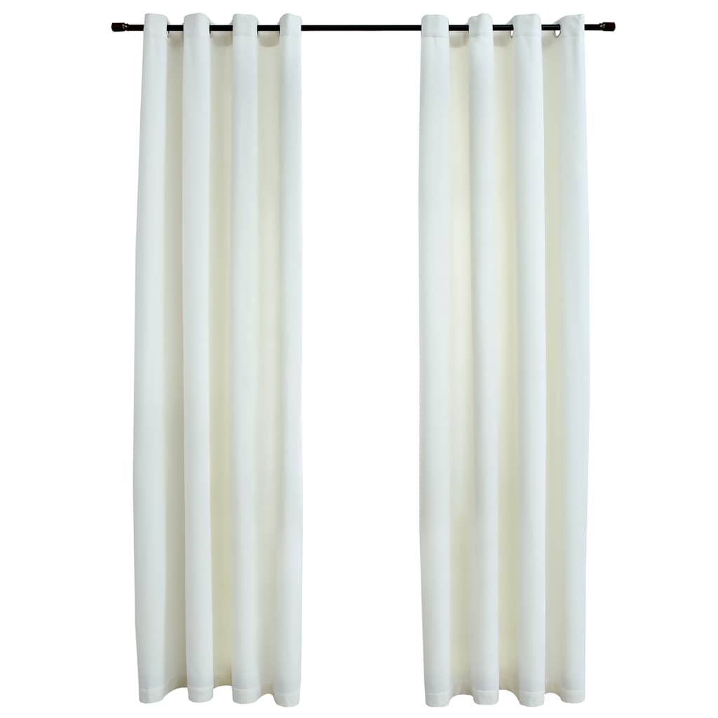 Vidaxl curtain blackout with rings 2 pcs 140x175 cm velvet cream