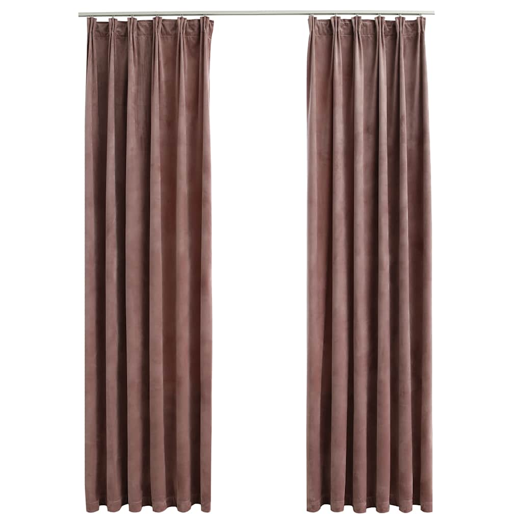 Vidaxl blackout curtains 2 pcs with hooks 140x245 cm velvet pink