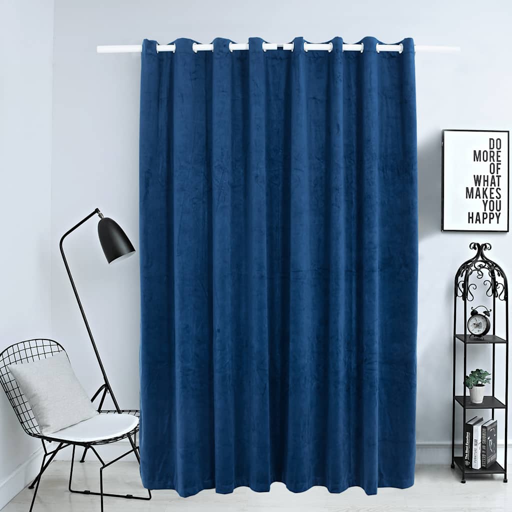 Vidaxl blackout curtain with rings 290x245 cm velvet blue