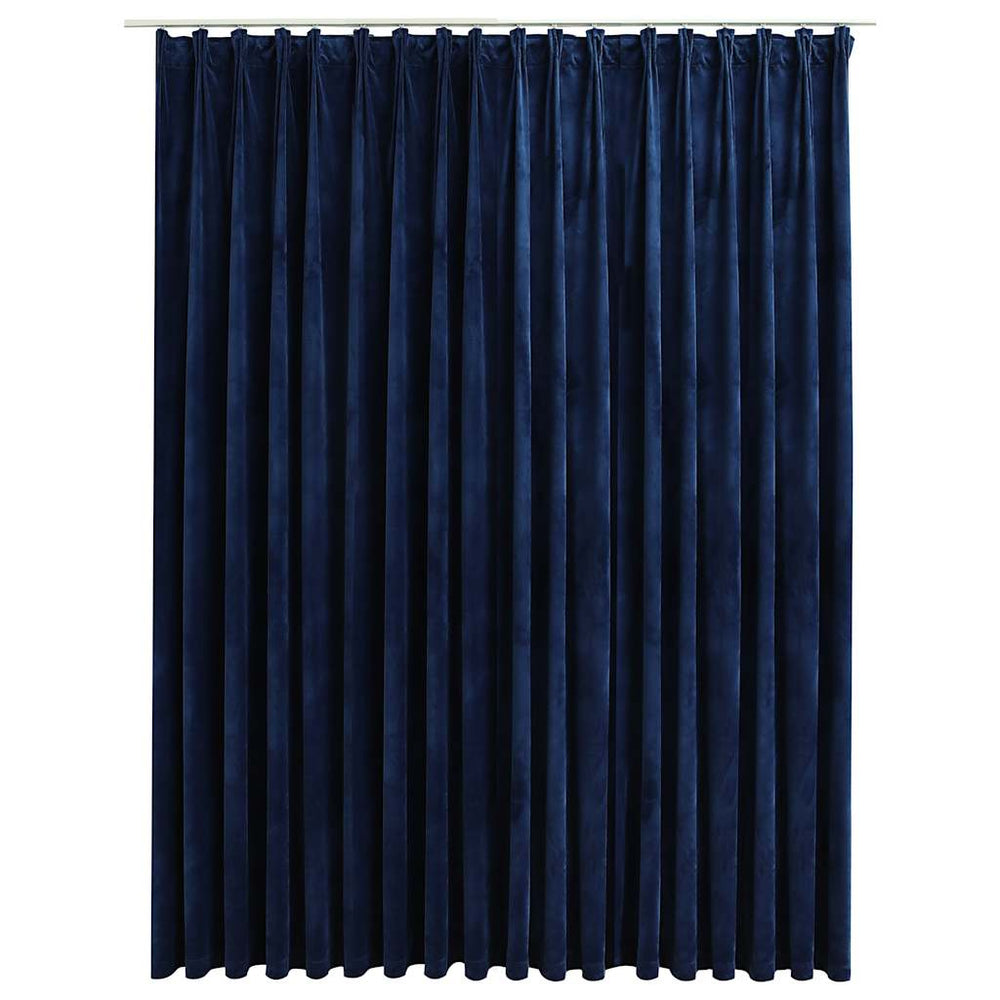 Vidaxl blackout curtain with hooks 290x245 cm velvet blue