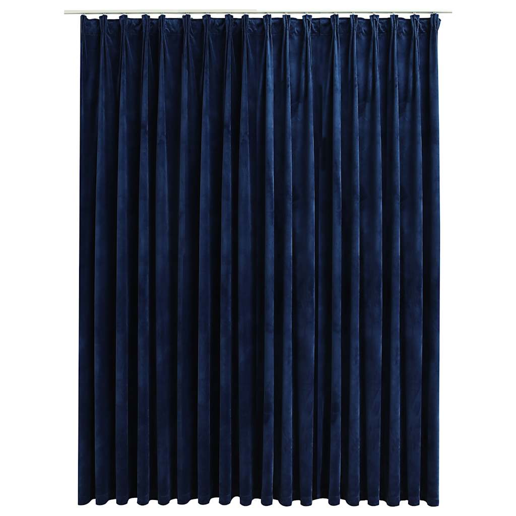 Vidaxl blackout curtain with hooks 290x245 cm velvet blue