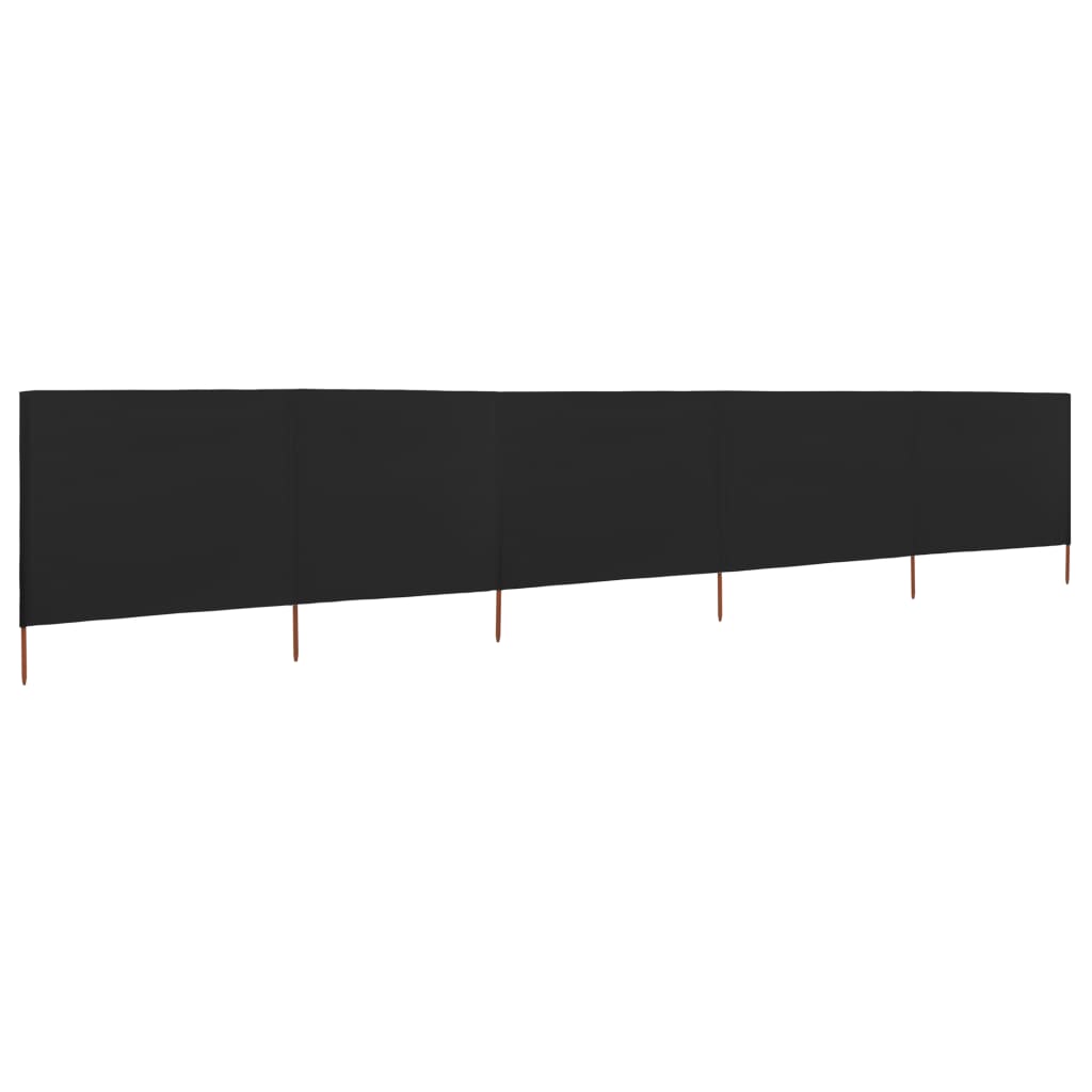 Vidaxl wind screen 5 panels 600x80 cm fabric black
