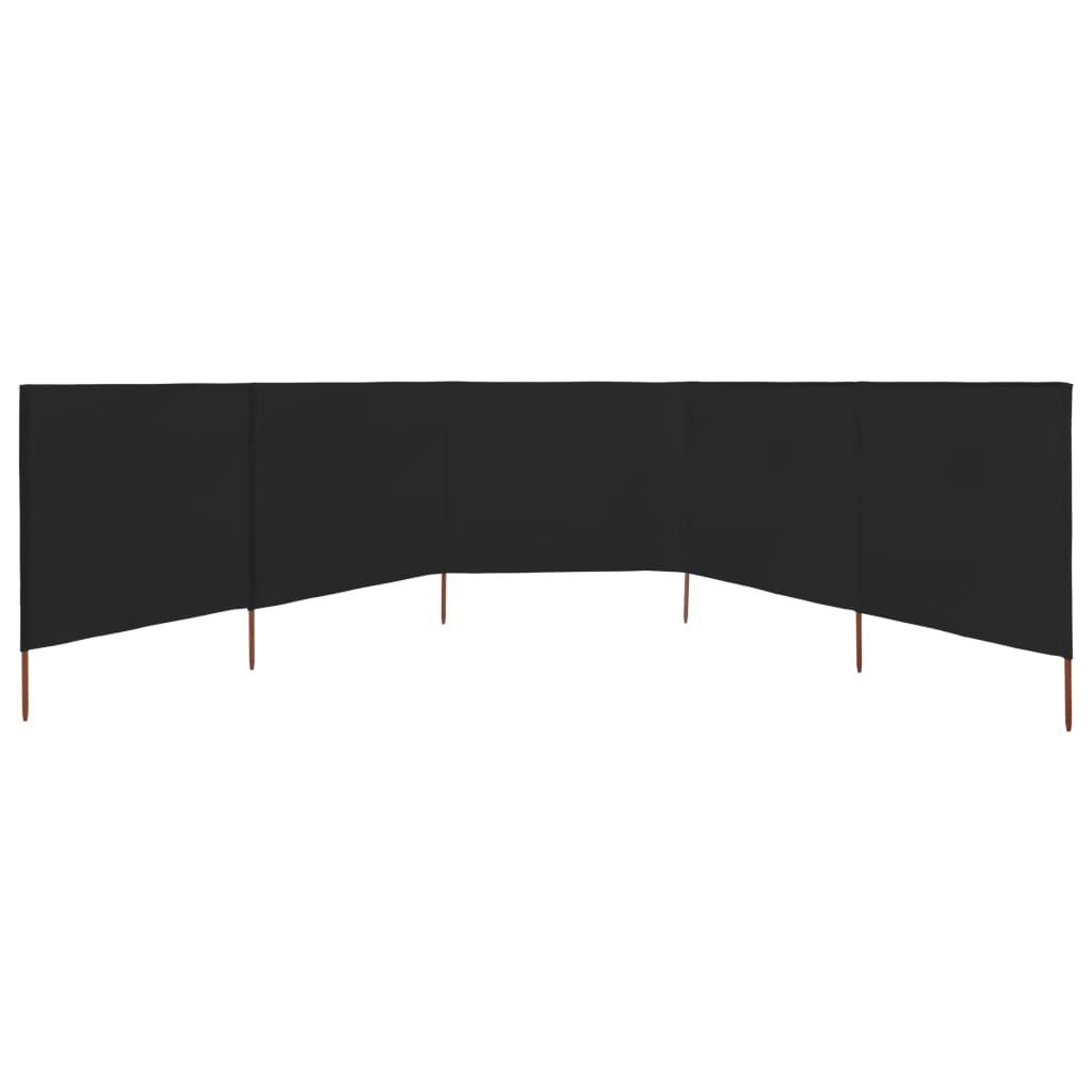 Vidaxl wind screen 5 panels 600x80 cm fabric black