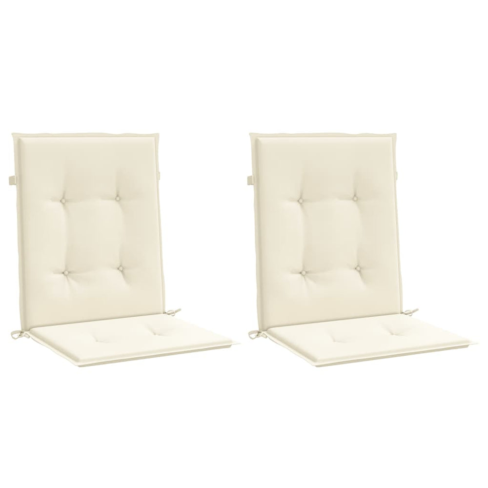 Vidaxl garden chair cushions low back 2 pcs 100x50x3 cm oxford fabric cream
