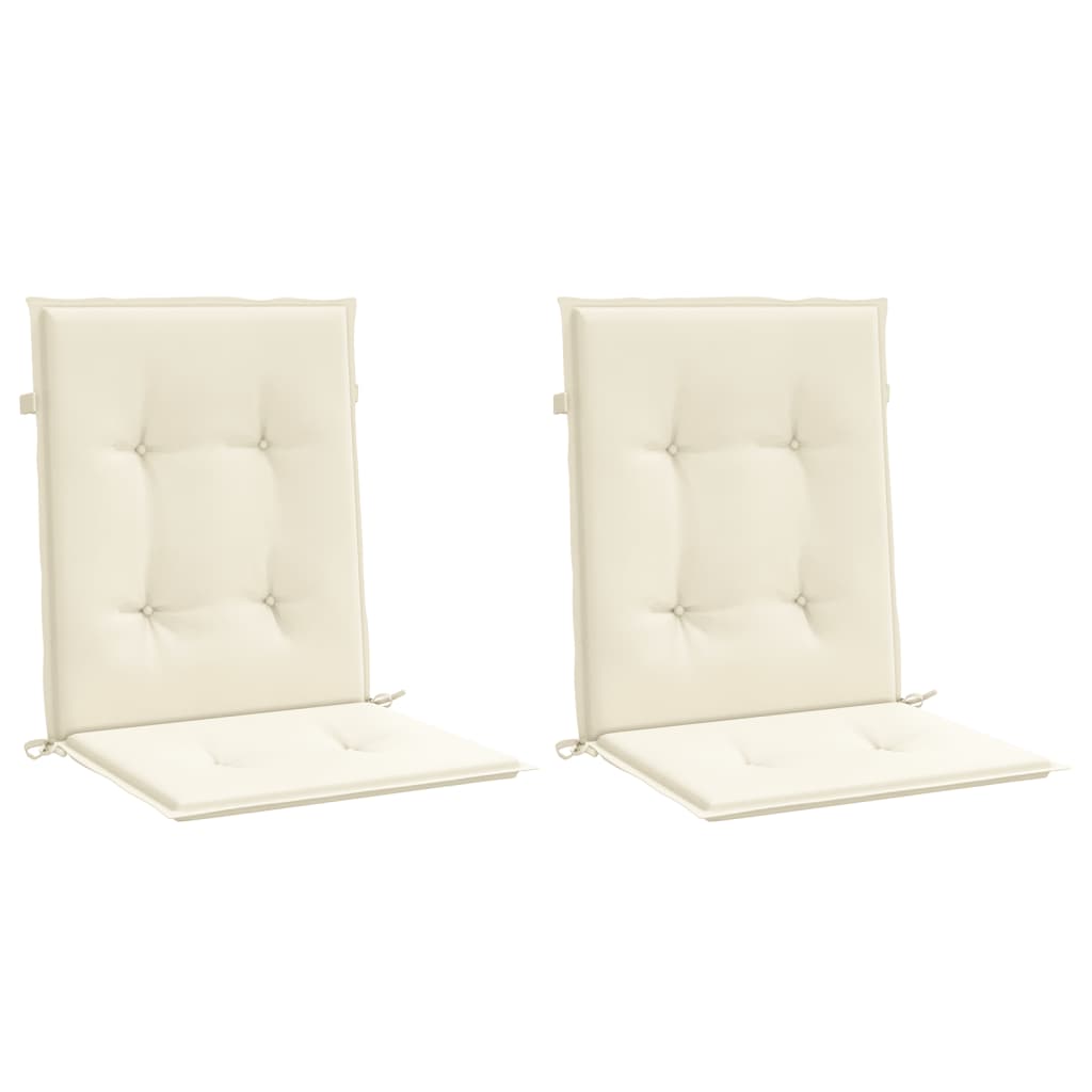 Vidaxl garden chair cushions low back 2 pcs 100x50x3 cm oxford fabric cream