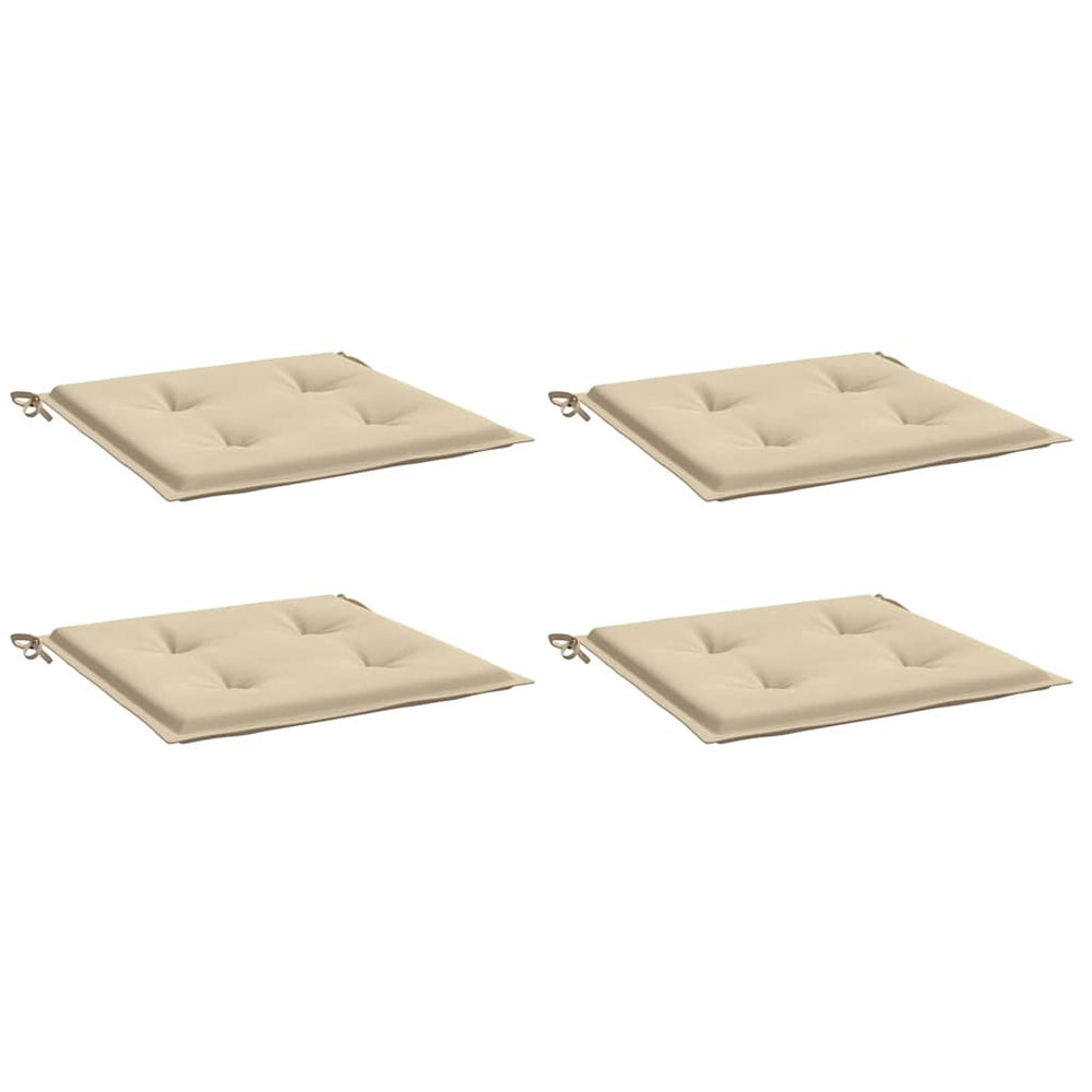 Cojines de silla de jardín Vidaxl 4 PCS 40x40x4 CM Oxford Fabric beige