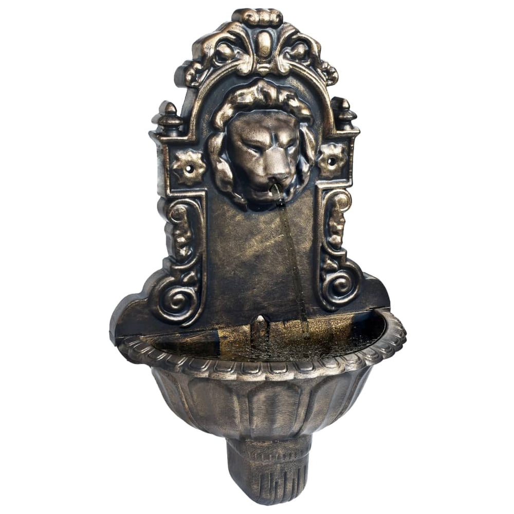 VidaXL wall fountain lion's head bronze