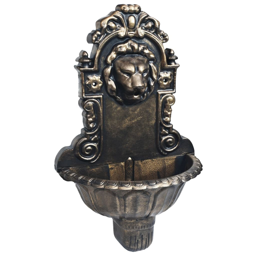 VidaXL wall fountain lion's head bronze