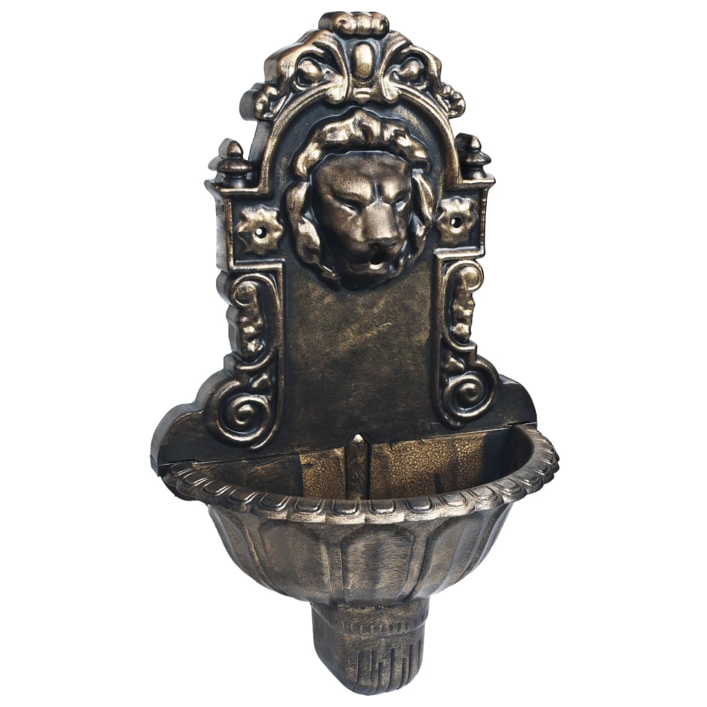 VidaXL wall fountain lion's head bronze