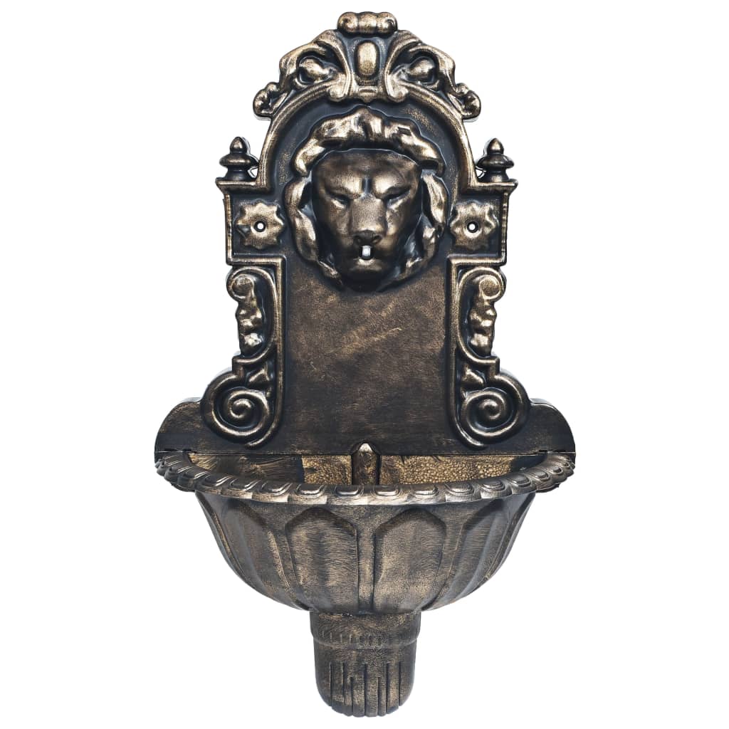 VidaXL wall fountain lion's head bronze