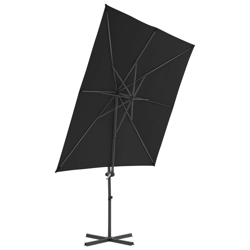 Vidaxl flytende parasol med stålstang 250x250 cm svart