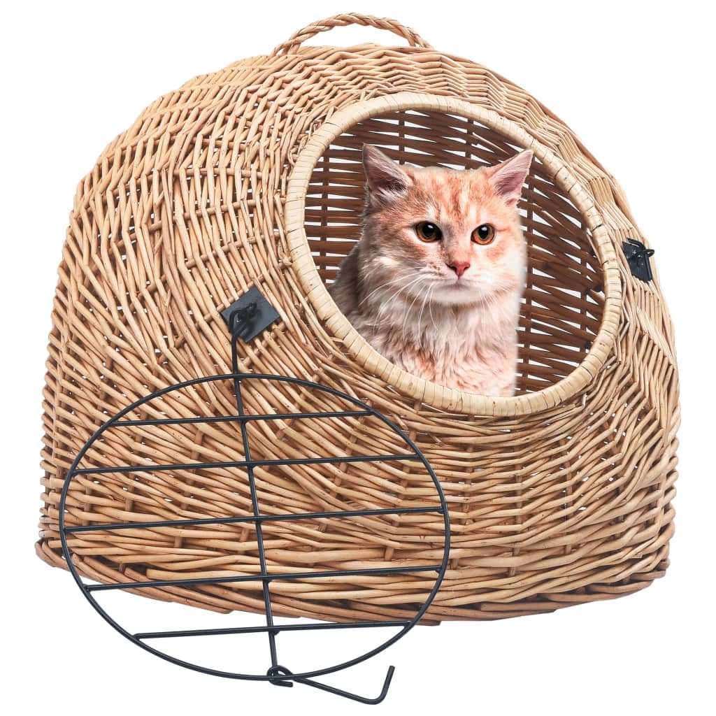 Vidaxl Cat Carrier 60x45x45 cm Naturlig Willow Wood