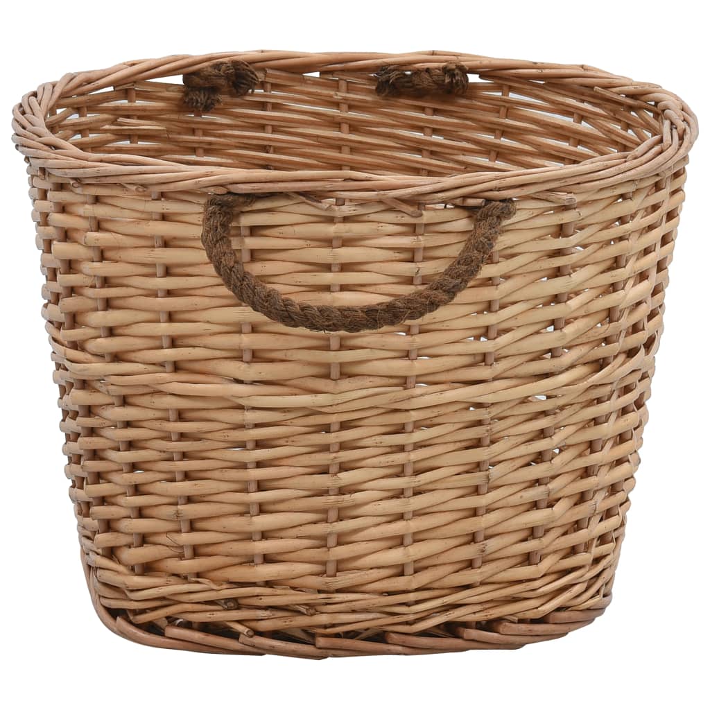 Vidaxl Wood Basket med håndtag 56x40x28 cm Natural Willow Wood