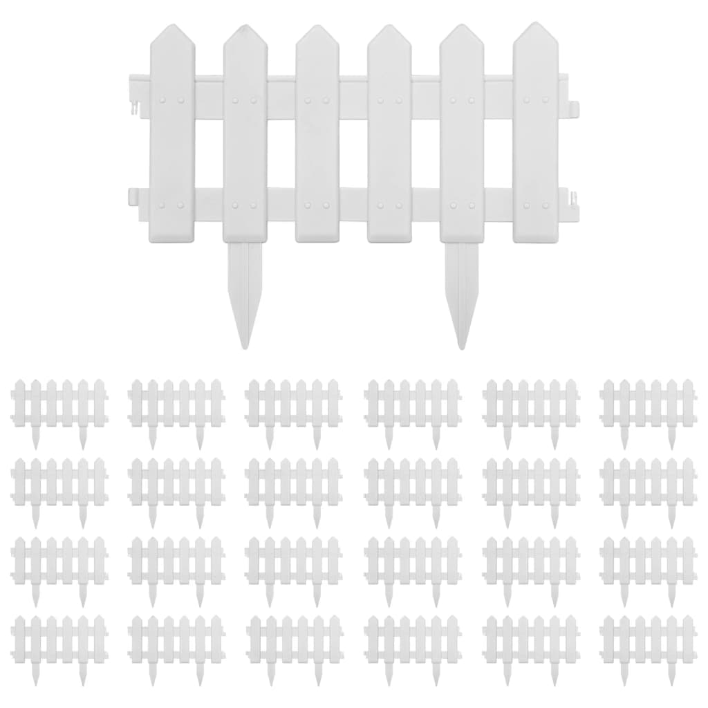 Vidaxl -Gazonkanten 25 ST 10 m PP Weiß