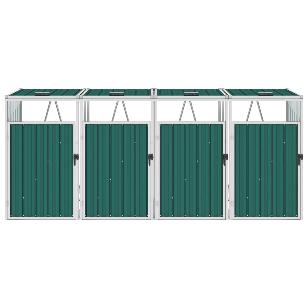 Vidaxl déchets Baking Storage Four -Dubbel 286x81x121 cm en acier vert