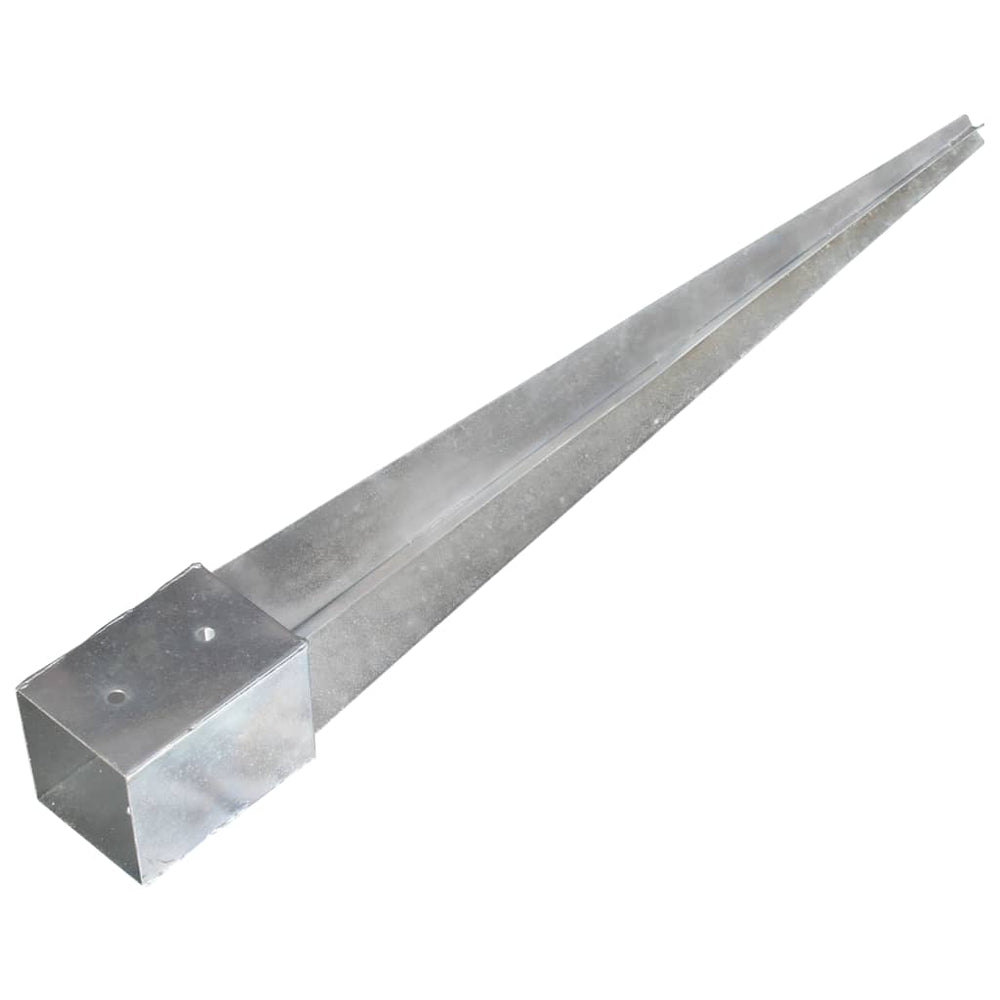 Vidaxl ground pegs 2 pcs 10x10x91 cm galvanized steel silver-colored