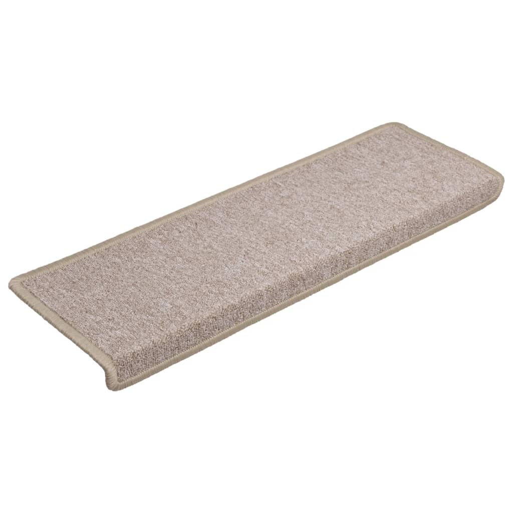 Esteras de escalera de Vidaxl 15 ST 65X21X4 CM Taupe Edge Rectangular
