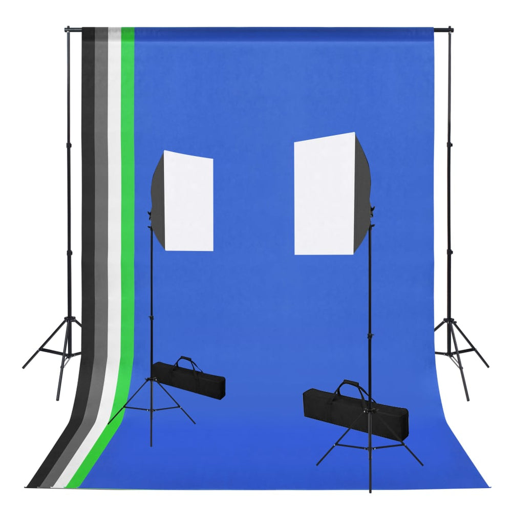 Vidaxl Photo Studio Set med softbox -lampor och bakgrunder