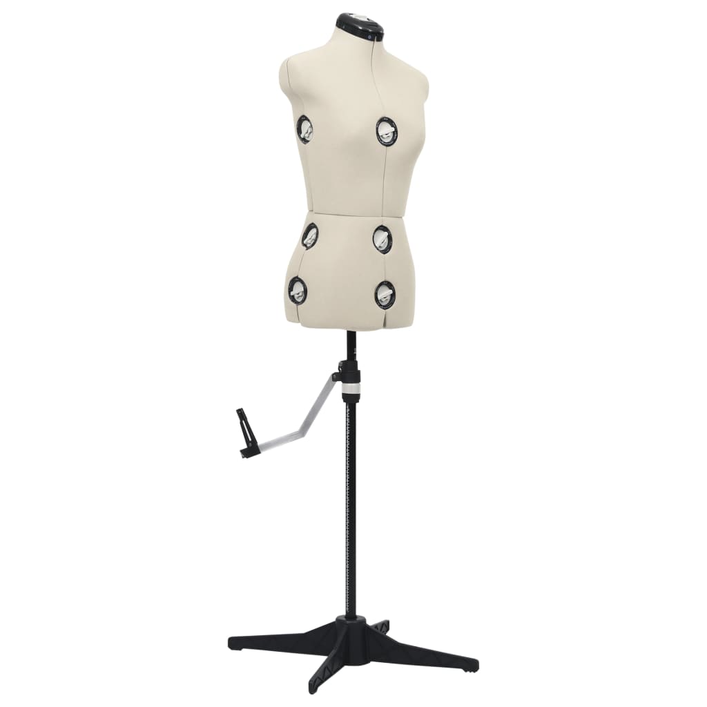 Vidaxl adjustable mannequin for women, size 33-40 s, cream-colored
