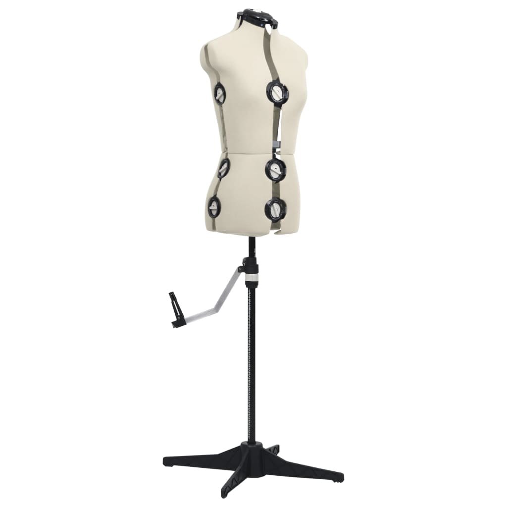 Vidaxl adjustable mannequin for women, size 33-40 s, cream-colored