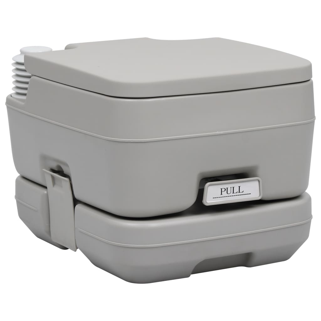 Vidaxl portable camping toilet 10+10 l gray