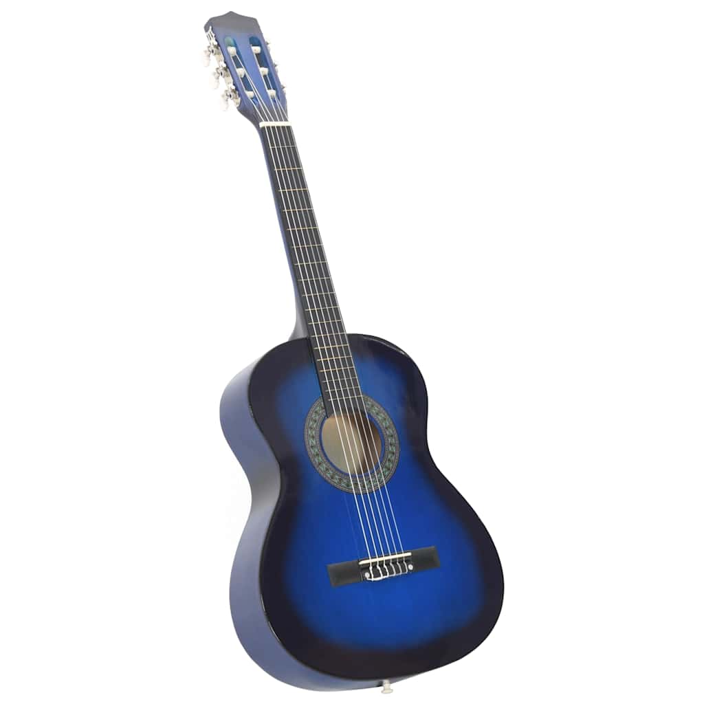 Vidaxl 8-teilige Gitarrenset Klassiker Anfänger 3 4 36 Blau