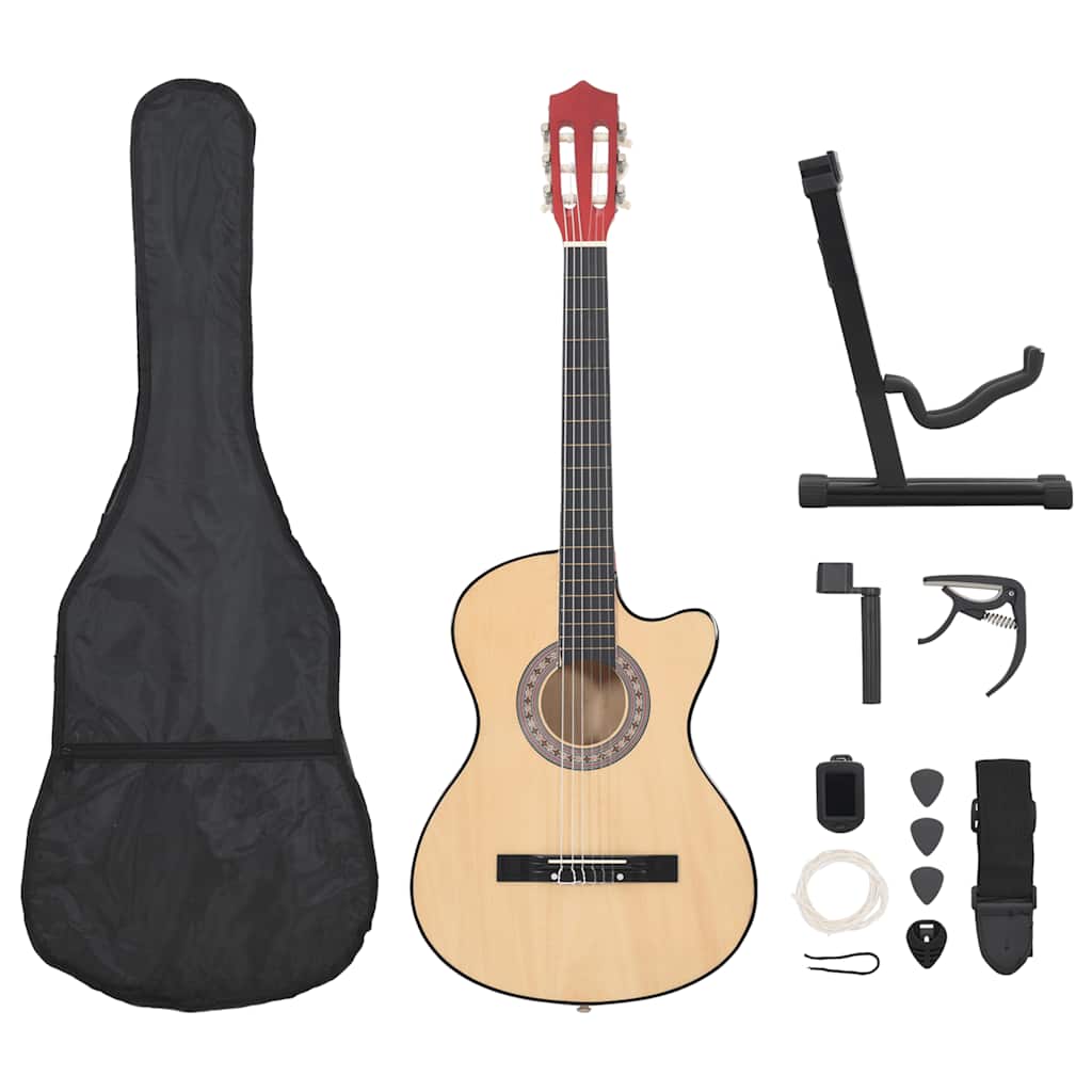 VIDAXL 12-teiliger Gitarrenset Cutaway mit 6 Saiten Western Acoustic 38