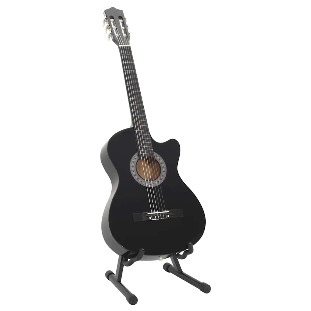 Vidaxl 12-teiliges Gitarrenset mit 6 Saiten Western Classic 38 Schwarz
